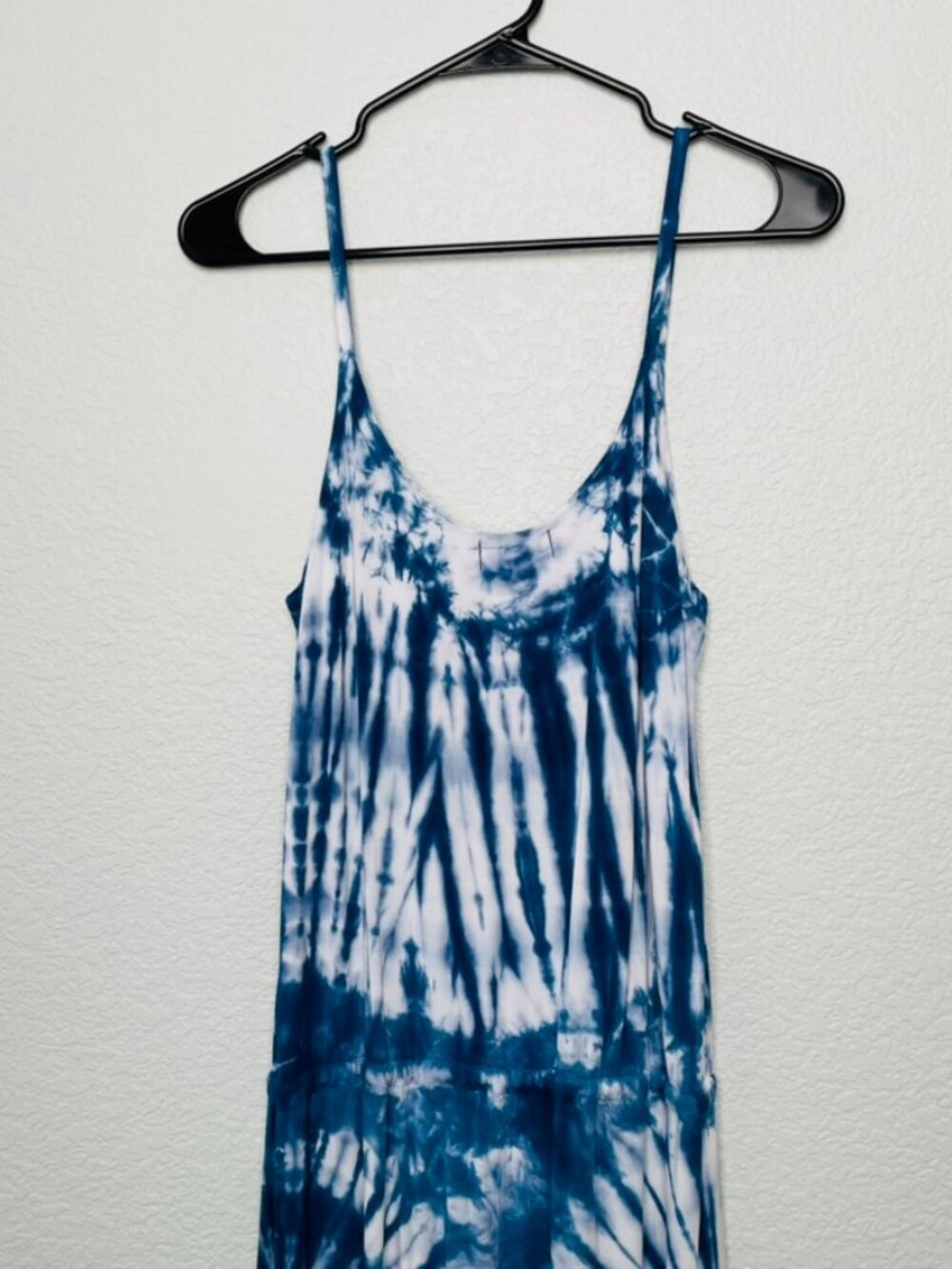 Kathmandu Blue White Tie Dye Stretchy Casual Drawstring Waist Jumpsuit | Medium - Picture 5 of 5